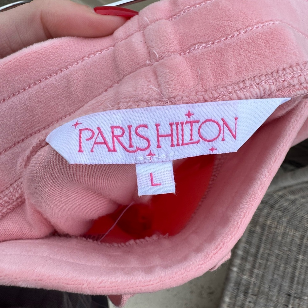 Paris Hilton Pink Velour Joggers - Picture 3 of 3